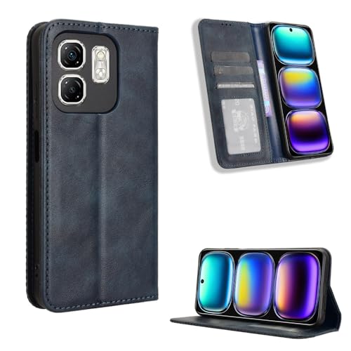 Kukoufey Compatible with Infinix Smart 9 4G Phone Protective Case,Flip Leather Wallet Cover Compatible with Infinix Hot 50i 4G X6531 / Smart 9 4G X6532 Case Black