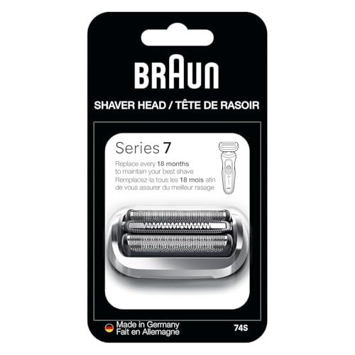 Braun Series 7 Electric Shaver Replacement Head, Easily Attach Your Shaver Head for a Shave as efficient as Day one, Compatible with New Generation Series 7 Shavers, 74S, Silver