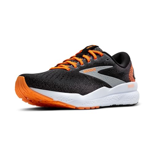 Brooks Men’s Ghost 16 Neutral Running Shoe - Black/Orange/White - 12 Medium