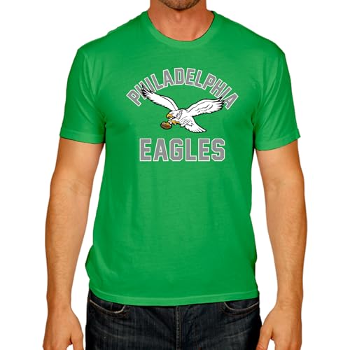 Team Fan Apparel NFL Adult Retro Gameday Unisex T-Shirt, Tag-Less Comfortable Football Apparel, Officially Licensed (Philadelphia Eagles - Kelly Green, Large)