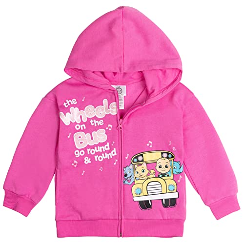 CoComelon JJ Toddler Girls Fleece Zip Up Hoodie Pink 3T