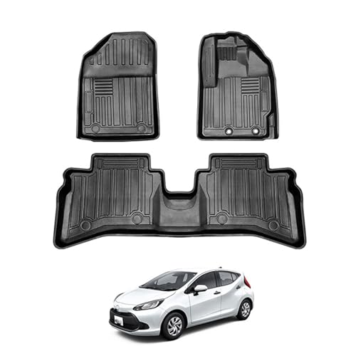 Car Floor Mats for Toyota Aqua, Car Mats Anti-Slip Waterproof Rubber Full Set Floor Liner Cargo Liner Car Accessories