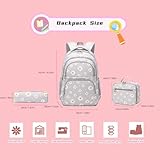 Daisy Backpack for Girls,Bookbag with Lunch Box Kids School Bag Set 3pcs Flower Girls Backpack Set School Daypack for Teens Girls