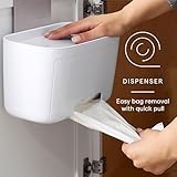 YouCopia DoorStash Garbage Bag Dispenser, Hanging Kitchen Cabinet Door Trash Bag Organizer with Removable Lid for Storage, Speckled White