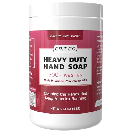 Grit Go Industrial Hand Soap – Heavy-Duty Gritty Hand Cleaner for Mechanics, Construction Workers & More – Removes Grease, Oil, Rust & Paint – Moisturizing & Exfoliating Hand Paste (4 lb)