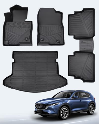 Weather Liner® for Mazda CX5 Floor Mat 4 PCS, All Weather Floor Liners Custom Fit for Mazda CX-5 2025 2024 2023 2022 2021 2020 2019 2018 2017 Full Set Front Rear Cargo Seat for Mazda CX5 Accessories