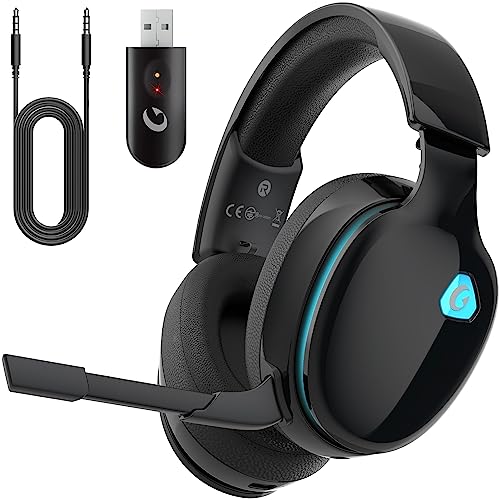 Gvyugke Gaming Headset Wireless 2.4GHz for PS5, PS4 Fortnite/Call of Duty/FPS Gamers, PC, Switch, Bluetooth 5.3 Gaming Headphones with ENC Microphone, Surround Sound, 40+H Battery (Black)