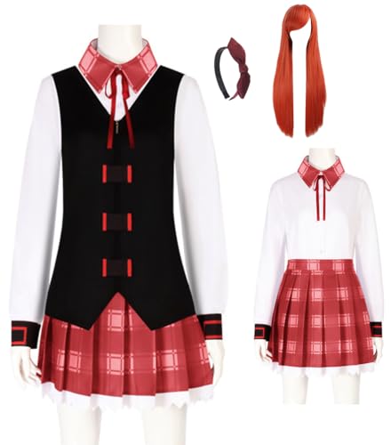 Vioyrie Women Akame Ga Kill Chelsea Cosplay Costume Suit Uniform Vest Shirt JK Skirt Anime Halloween Outfit Full Set (Black with Wig, X-Small)