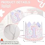 BASCT Pink Sprinkle 1st Birthday Crown for Girls - Soft Felt Costume Headwear with Colorful Dots Craftsmanship, Perfect for Princess Themed Birthday Decorations and Photo Props