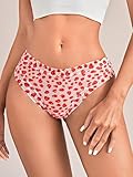 SweatyRocks Women's Cute Graphic Print Hipster Panties Mid Rise Comfy Underwear Briefs 5 Pack Multicolor Medium