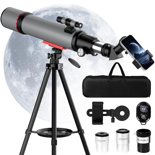 Telescope for Adults High Powered: Astronomy Telescopes for Observing The Moon and Stares - 90mm Aperture 600mm Refractor Telescope for Kids & Beginners - Telescopio with Phone Adapter Tripod