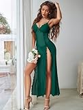 Avidlove Lingerie for Women Lace Babydoll V Neck Chemise Mesh Nightwear Sexy Long gown Lingerie Sheer Nightdress(Dark Green,S)