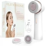 Eliteshine Electric Facial Cleansing Brush with Silicone and Bristle Brushheads,Rechargeable,Face Cleansing Brush, Face Scrubber Against Exfoliator,Face Wash Machine Brush, Relief for Face Skin Issues