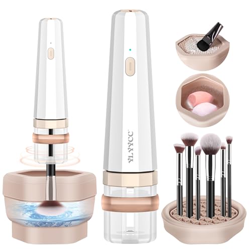 YLYYCC Makeup Brush Cleaner and Dryer Machine With Makeup Brush Holder, Fast Clean & Instant Dry, Portable Make up Brushes Cleaner Tool for All Size Foundation, Concealer & Powder Makeup Brushes Set
