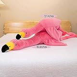 XQEYNT 63" Flamingo Stuffed Animal Plush Pillow Giant Stuffed Animal Plush Doll Pink Flamingo Plush Toys for Kids Birthday Christmas Decoration Gifts（Pink）