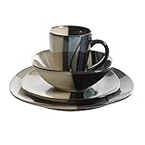 Gibson Elite Althea Reactive Dinnerware Set, Teal, Service for 4 (16pcs)