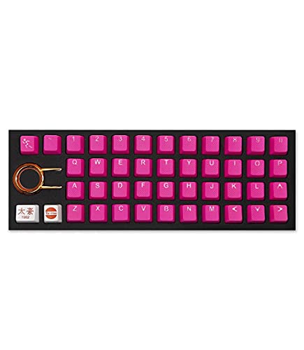 TAI-HAO 42 Rubber Gaming Keycaps Compatible with All MX Types Keyboards - Neon Pink