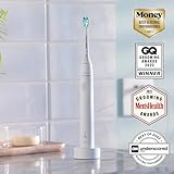 Philips Sonicare 4100 Rechargeable Electric Toothbrush, with Pressure Sensor, 2 Intensity Settings, SmarTimer and QuadPacer, 14-Day Battery Life, White, Model HX3681/23