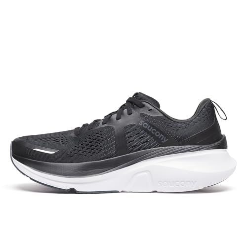 Saucony Men's Guide 18 Sneaker, Black/White, 14