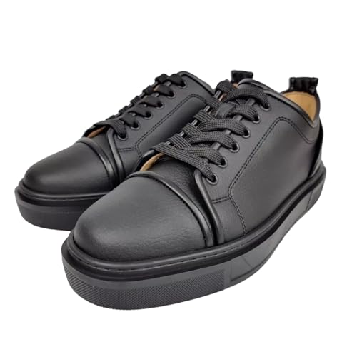Christian Louboutin Men's Adolon Black Leather Low Top Sneakers (Black, US Footwear Size System, Adult, Men, Numeric, Medium, 13)