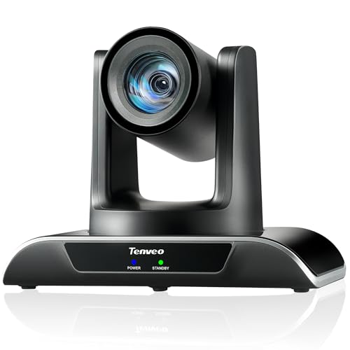 Tenveo HDMI/LAN/USB3.0 PoE PTZ Camera 20X Optical Zoom PTZ Camera IP Live Streaming, FHD 1080P 60FPS, for Church Services Worship Video Conference Live Streaming Online Meeting, 2025 Version