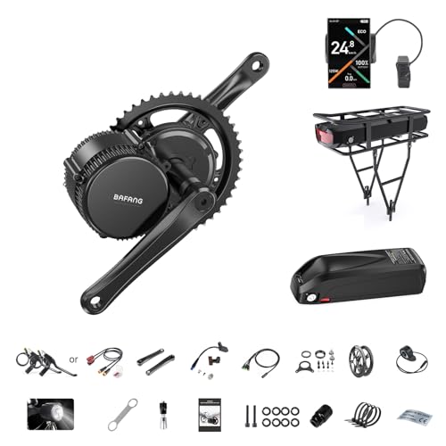 BAFANG 1000W 500W 750W Mid Drive Kit with Battery(Optional),Bafang BBS02B HD Mid Drive DIY 8Fun Ebike Conversion Kit with LCD Display&Ebike Battery for BB 68-73MM/85-105MM/105-125MM E-Bike