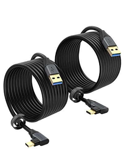 CableCreation 2 Pack Compatible With Quest Pro/2 Link Cable 16 FT, USB 3.1 to USB C 5 Gbps, VR Compatible With Meta Quest 2 Virtual Reality Headsets Gaming PC, 5 Meters