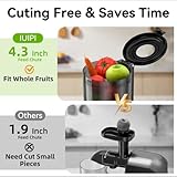 Cold Press Juicer, Slow Masticating Juicer Machines for Whole Vegetable and Fruit, 4.3" Feed Chute, BPA Free, Easy Clean Juice Extractor Machine to Unlock Fresh & Nutritious Juices