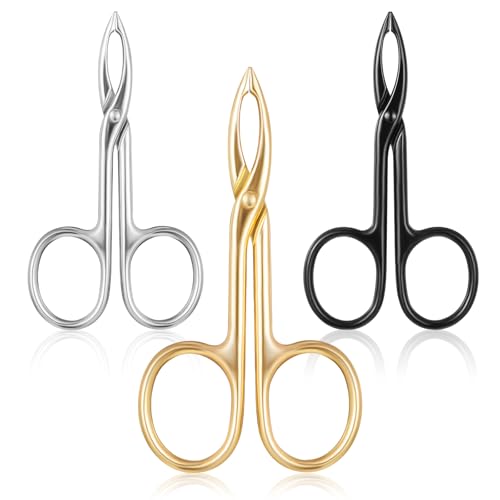 3Pcs Precision Scissor Tweezers, Eyebrow Tweezers with Scissor Handles, Pinzas Para Cejas for Women Facial Hair and Eyebrow Care(Gold, Silver, Black)