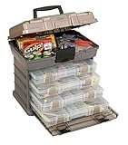 Plano Guide Series StowAway 4-By Rack System Tackle Box, Holds 4 3700 Utility Tackle Boxes, Quick-Access Top Storage with DuraView Lid, Durable Construction, Flexible, Adaptable Fishing Box