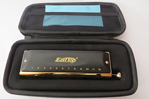 East top Chromatic Harmonica with Copper Comb, 12 Holes 48 Tones Professional Mouth Organ For Adults, Professionals and Students