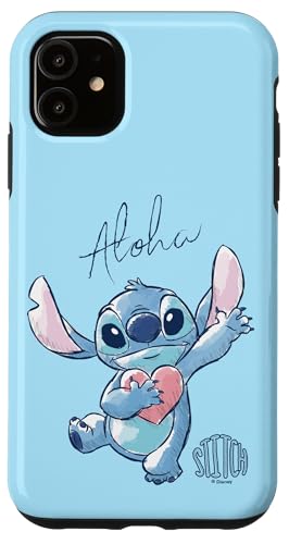iPhone 11 Disney Lilo & Stitch Aloha Cute Heartwarming Sketch Logo Case