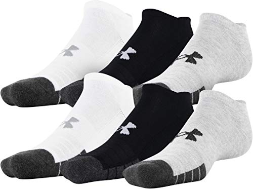 Under Armour Adult Performance Tech No Show Socks, Multipairs, Steel Assorted (6-Pairs), Medium