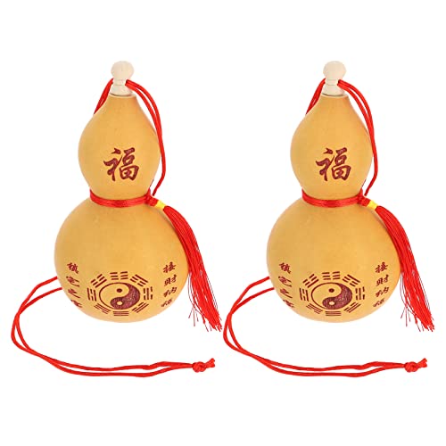BESPORTBLE Feng Shui Wu Lou Feng Shui 2pcs Gourd Statue Traditional Chinese Gourd Gourd Hu Lu Decor for Home Office Feng ShuiDecoration (Fu Character) Feng Shui Chinese Luck Charm