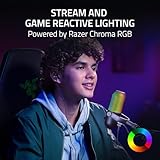 Razer Seiren V3 Chroma RGB USB Microphone: Stream & Game Reactive Lighting - Tap-to-Mute Sensor - Condenser Mic - Digital Gain Limiter & Shock Absorber - PC, Discord, OBS Studio, XSplit - Black