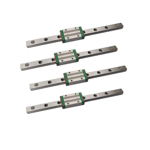 Mssoomm Miniature Linear Sliding Guideway Rail 4Pcs MGN9 MR9 27.56 inch / 700mm + 4Pcs MGN9-H Type Linear Slider Carriage Block for CNC Machine