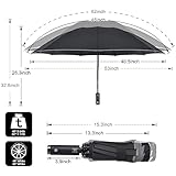 Lejorain Folding Reverse LED Umbrella - Upside Down Reflective Umbrella Compact Inverted Travel Windproof Umbrella Auto Open Close for Rain