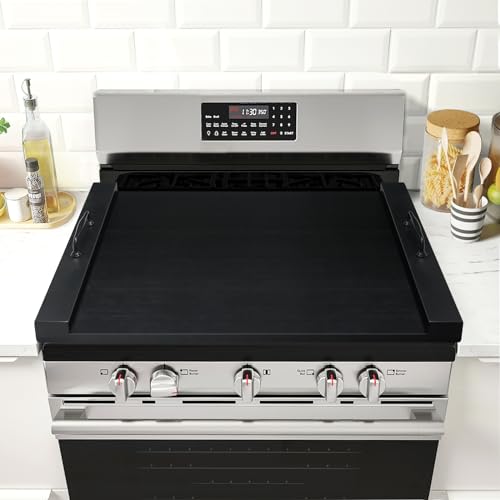 GASHELL Noodle Board Stove Cover with Handles, Multiple Stove Top Cover Board for Electric/Gas Stove Top(Black)