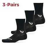 Swiftwick - PERFORMANCE FOUR (3 Pairs) Trail Running & Cycling Socks, Mens & Womens (Black, Large)