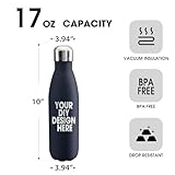 Personalized Custom Water Bottles Print in USA 17oz 100 Pcs Stainless Steel Double Wall Insulated Leakproof Cups With Colorful Text Logo for Sports Outdoors