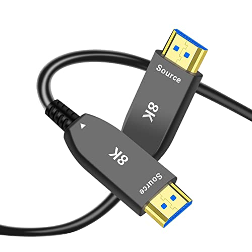 8K Fiber Optic HDMI 2.1 Active Optical Cable, 48Gbps 8K60Hz/4K144Hz High-Speed HDR eARC 3D Dolby Support, Ultra HD for Home Theater, VR, Gaming, Streaming, PS5, Xbox, 4K/8K TVs (32ft/10m)