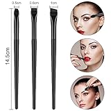 AQUEEN Eyeliner Brush-3 PCS Precision Gel Fine Eyeliner Brush-Ultra Thin Flat and Angled Eyeliner Brush, Premium Quality Soft Eyeliner Brushes for Makeup Tools.(Black)