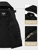 Soularge Women's Winter Plus Size Padded Fleece Parka Coat with Hood (Black, 4X)