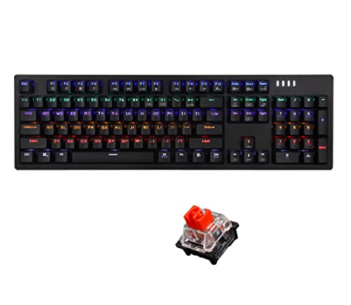 ABKO K515 RGB Gaming Quick Swap Switch Mechanical Keyboard (English/Korean Keycaps) (Black, Red Switch)