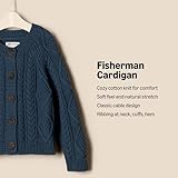 Amazon Essentials x Sofia Grainge Unisex Babies' Fisherman Cardigan Sweater, Dark Navy, 6-9 Months