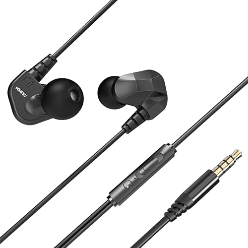 Kasott SR3000 for Gaming Earbuds Wired with Mic, 2BA+1DD Hybrid Driver HiFi in-Ear Monitors Earphones with 3.5mm,7.1 Surround Compatible with Xbox Series, Xbox One, Switch, Pc, Laptop, SD, PSP (Black)