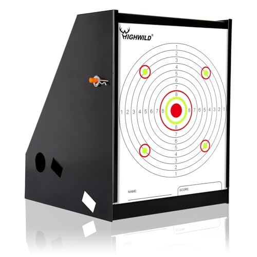 Highwild BB Trap Target (Airgun Only) with 10pcs 7" X 9" Paper Targets and 2 Spinner Targets