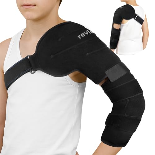 REVIX Youth Arm Ice Pack Wrap for Pitchers – Reusable Ice Arm Sleeve for Young Volleyball Player & Athletes, Cold Compression Therapy for Shoulder & Elbow, Throwing Recovery, Muscle Relaxation & Daily Use