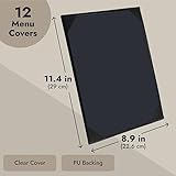 Juvale 12 Pack Menu Covers, Holders for Restaurant (Black, 8.9x11.4 in)