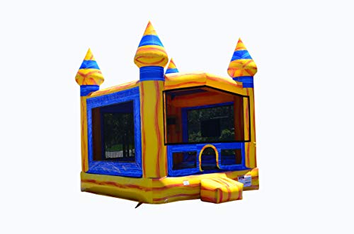 JumpOrange Volcano Commercial Grade Bounce House Inflatable 13'x13' (with Blower), for Kids and Adults, Outdoor Indoor, Backyard Moonwalk, Birthday Party Rental, Basketball Hoop Inside, Castle Theme